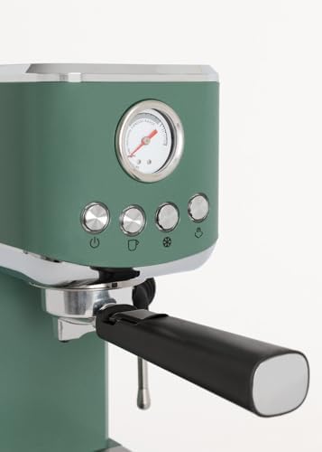 CREATE / THERA CLASSIC COMPACT/Machine à expresso vert sauge / 20 bars, semi-automatique, fonction café froid, double sortie, réservoir de 1,2L, café moulu et dosettes ESE 55 mm, buse vapeur, 1350W