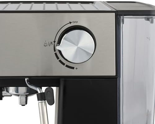 Petra Machine à Espresso Manuelle avec Mousseur à Lait – Compatible avec Café Moulu, Pompe à Pression Italienne de 15 Bars, Réservoir d'Eau Amovible de 1.6L, Inclus Porte-filtre, 850W, PT6137VDE