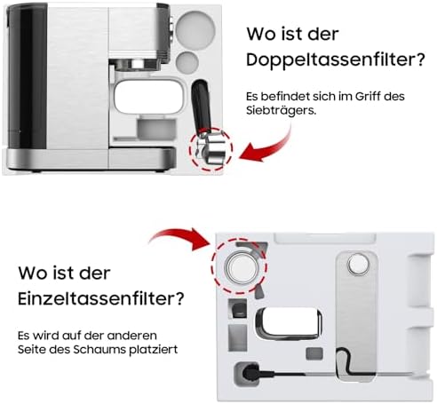 iceagle Machine à Café Expresso 20-Bar Pompe Italienne | 1350W Cafetière à Expresso Acier Inoxydable avec Mousseur à Lait, Cafetière et Machine à Cappuccino, Écran Tactile avec Manomètre, 1.3L